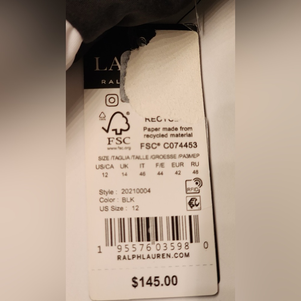 Ralph Lauren Cutout One Shoulder Women One Piece Swimsuit Black & White Size 12 - Picture 6 of 12